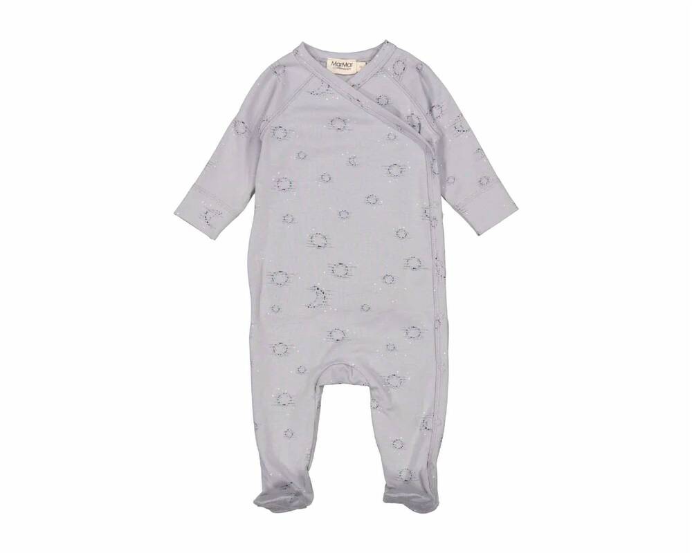 NEW MARMAR COPENHAGEN kid's rubello footie in gray/blue